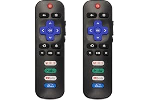 Tesdluy 2 Pack Replacement Remote Control Only for All Roku TV, Infrared Remote Compatible for TCL Roku/Hisense Roku/Onn Roku/Sharp Roku Series Smart TVs, (Not for Roku Stick and Box)