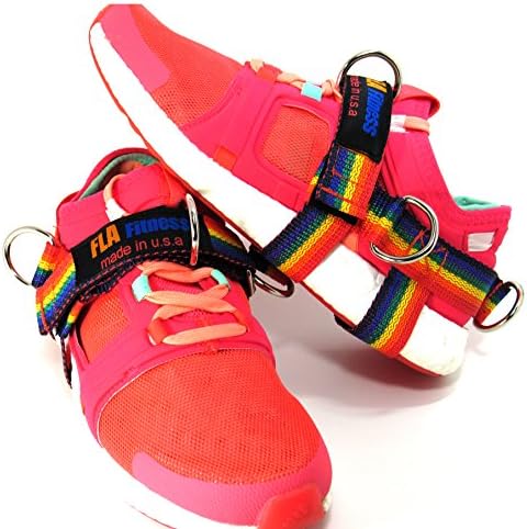 (2 pack) Glute Kickback - Ankle Strap -Handmade in USA - (multicolored, large)