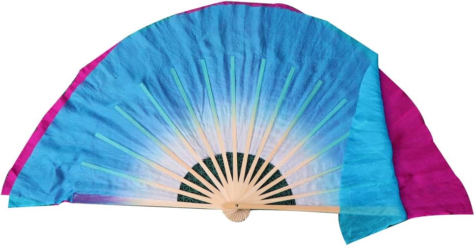 Winged Sirenny Pairs of 4" (10cm) Short Silk Flutter Folding Fan for Worship and Chinese Folk Dance Performance