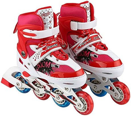 AODI Inline Skates for kids, Adjustable Featuring Illuminating Front Rear Wheels Rollerblades Safe Stable Roller Skates for Boys and Girls - Multiple Sizes and Colors