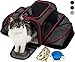 Petyella Cat Carrier Pet Carrier for Small Dogs and Cats Expandable Soft Sided Crate for Pet - Airline Approved Medium Kennel Travel Bag - 2.8 lbs Dog Carriers with Bonus Blanket and Bowl,Dark Brown
