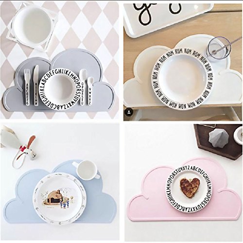 VT BigHome Nordic Style Clouds Silicone Table Mats Waterproof Mobile Platemat for Baby Toddle Feeding Non-Slip Home Kitchen Tableware Pad - Thumbnail 2