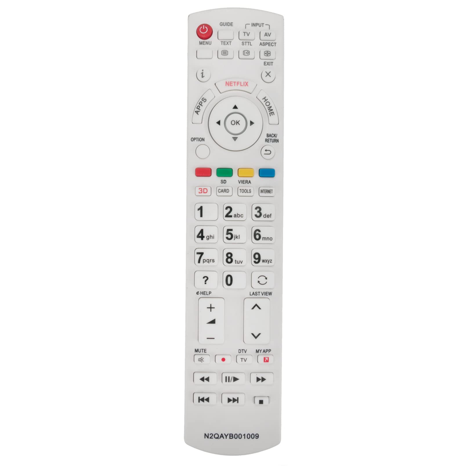 VINABTY N2QAYB001009 Remote Control fit for Panasonic QLED UHD TV TX-L55DTW60 TX-L55ET60 TX-L55ET61 TXL55WT60E TX-L55WT60E TXL55WT60T TXL60DT60E TX-L60DT60E TX-LR47WT60 TXLR50DT60 TX-L42ETN63