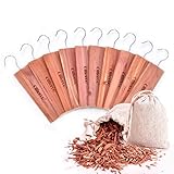 Ollieroo 12 Pack/1 Set Moth Protection Repellent 10x Cedar Hang Up & 2X Cedar Sachets Bag with Light Cedar Fragrance Odor Protection for wardrobes Large Size 9.05