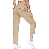 TBMPOY Women's Hiking Pants Quick Dry Convertible Lightweight Roll Up Cargo Pockets Travel Essentials Waterproof Work