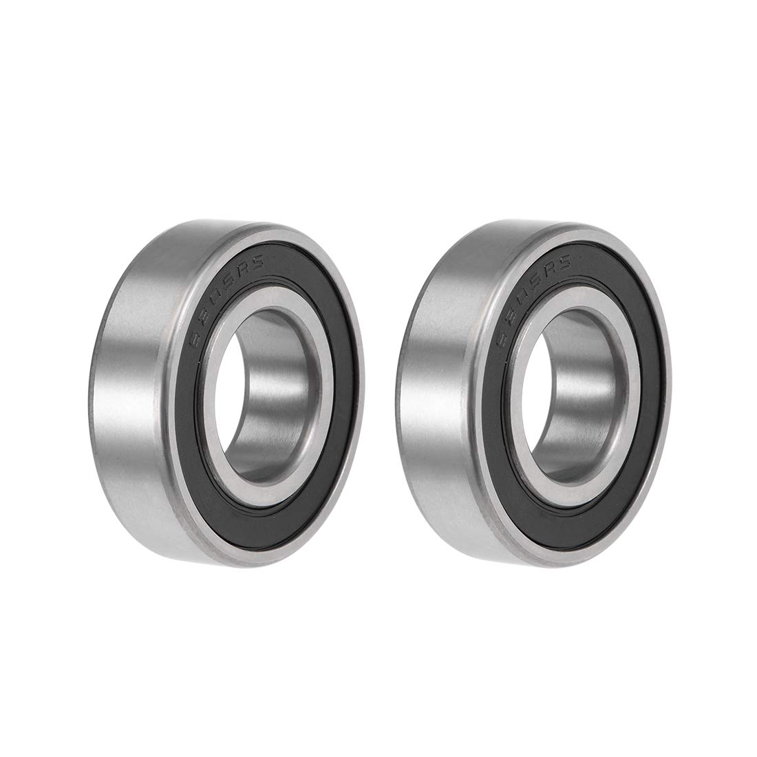 sourcing map 6205-2RS Deep Groove Ball Bearings Z2 25mm x 52mm x 15mm Double Sealed Carbon Steel 2pcs
