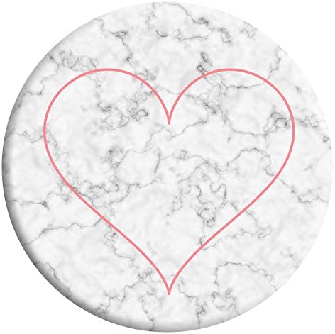 Multi-Function TracyWalk Customized White Expanding Cell Phone Holder/ Stand/ Grip for Smartphones and Tablets ( Marble Heart )
