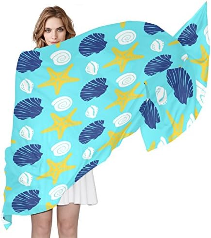 BYouLockX Women's Silk Scarf Shawl With Romantic Tide Style Pattern