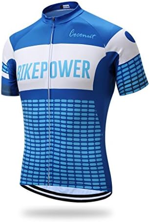 Coconut Ropamo Men's Shorts Sleeve Cycling Jersey Tops Bike Clothing Biking Shirt with 3 Pockets