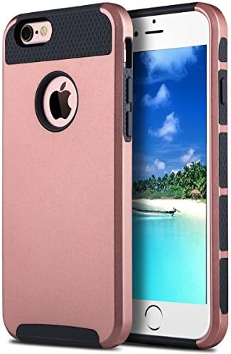 iPhone 6 Plus Case (5.5 inch), DiaoC iPhone 6s Plus Case, Hybrid Dual Layer Hard Shell + Soft TPU 2-Piece Shockproof Case Cover For Apple iPhone 6 Plus / 6s Plus 5.5 inch (Rose Gold + Black)