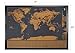 Wonderful Maps Scratch Off World Map. Perfect for Travelers. With Country Flags, US States, Australian States And Canadian Provinces On Black Background. Prime Deluxe Scratch-Off World Map