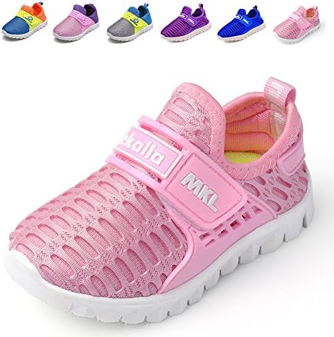 LINE BLUE Pure Color Kids Shoes Breathable Sneakers For Autumn and Winter Fashion Slip-On(Toddler/Little Kid/Big Kid) QDTX01,Dark Pink,25