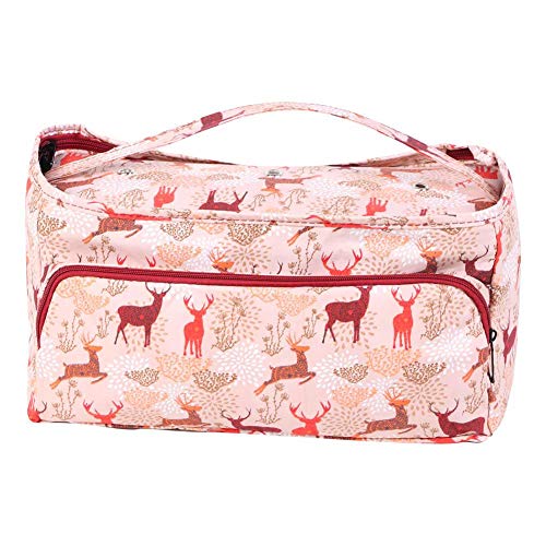 Cikonielf Knitting Storage Bag Portable Yarn Tote Bag Knitting Organiser Holder for Yarn Wool Needles Crochet Hooks and Other Knitting Supplies(Square Bag)