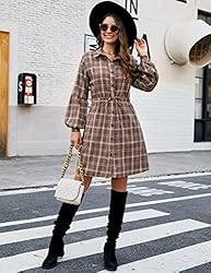 Blooming Jelly Womens Plaid Shirts Flannel Puff