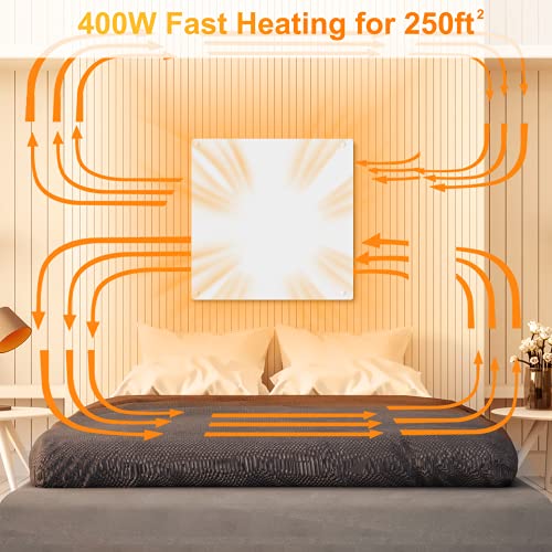 Wall Mount Heater- Air Choice Electric Wall Heater with Overheating Auto Cut-off, 120V, 400W Power, 250 Sq Ft Coverage, Save Heating Bill and Space, Crack Resistant