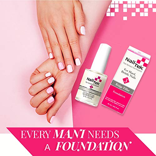 Nail Tek Foundation 3, Ridge Filling Strengthening Base Coat for Hard
