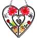 KY&BOSAM Heart Suncatcher Mom Gift Ornament Stained Glass Panles Hangings for Windows Sun Catcher with Pressed Flower Heart in Glass Birthday Gifts for Women Mother`s Day Christmas Home Garden Decor