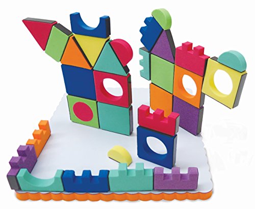 Edushape Magic Shapes Magnetic Foam Building Blocks, 54 Piece