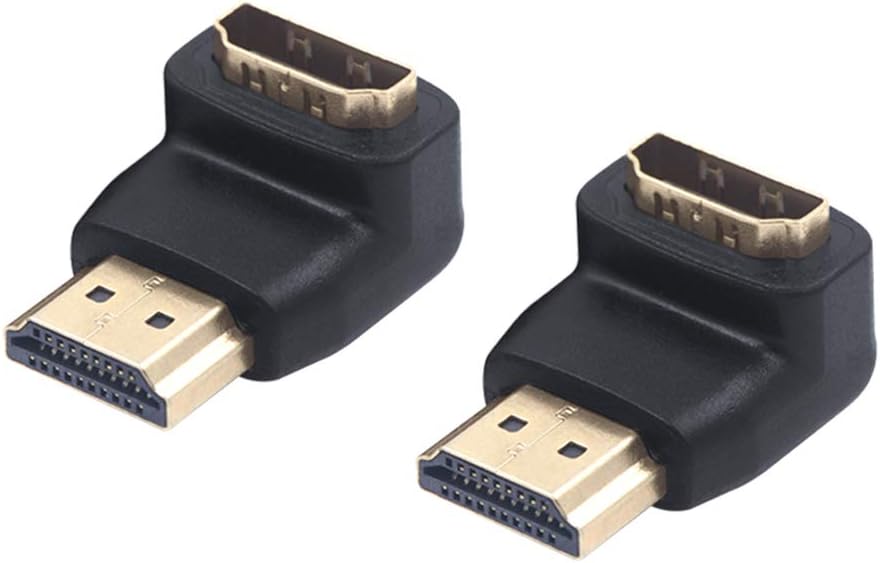 VCE 2-Pack HDMI 90 Degree Male to Female Right Angle Adapter 3D&4K Supported: Computers & Accessories