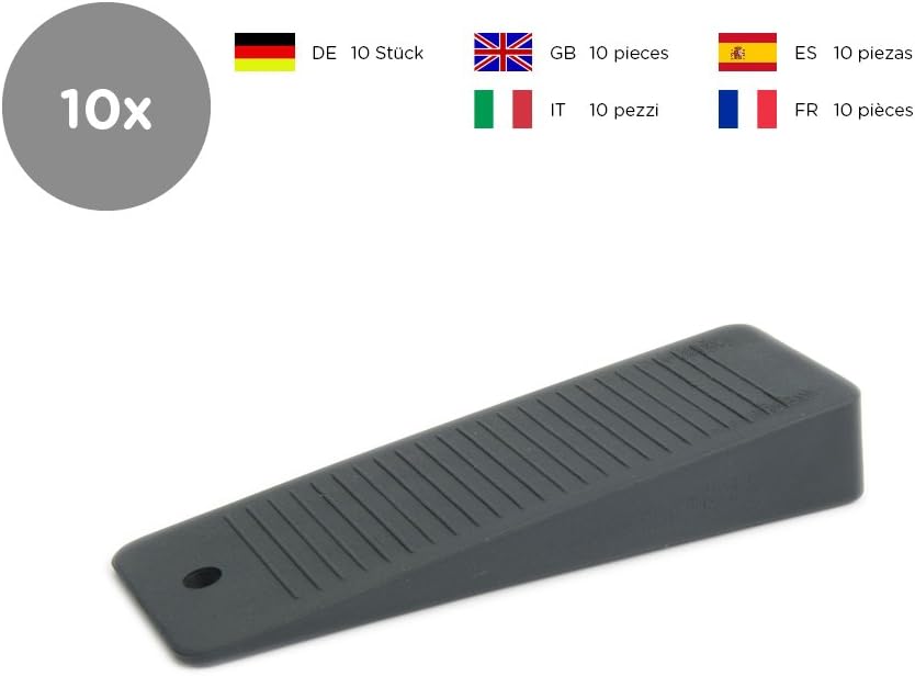 Sossai Door Shim/Wedge/Window Doorstop (Set of 10) hard rubber TSK95, Anthracite, Set of 10 - Image 3