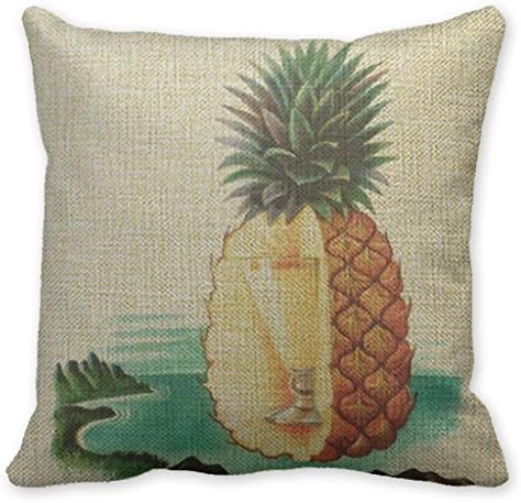 Pillowcase Sizes Hula Girl Dancer Aloha Beach Hawaii Retro Ads Caribbean 18" Decorative Decor