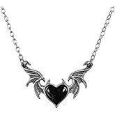 Red Yun En Bat Necklace for Women/Men Gothic Heart Choker Necklace Retro Hip Hop Style Pendant Punk Cool Bat Wing Choker Punk Jewelry