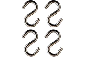 TRI SURGE 316 Marine Stainless Steel Heavy Duty S Hooks 4 Pack for Hanging Hammock, Swing, Plants, Utilitty -2.5 Inches Long, 5/16 Inch Thick