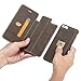 Iphone 6 Plus Leather Wallet Phone Case Kickstand Protective Flip Cover Magnetic Detachable Back Case With Card Slots Deep Brown Cover