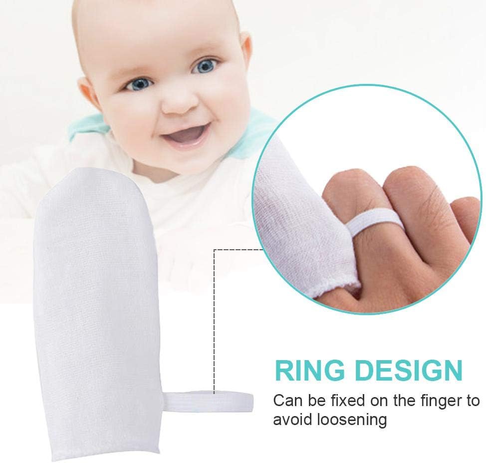 Volwco 6pcs/ Set Baby Cotton Gauze Fingercot Soft Safety Elastic