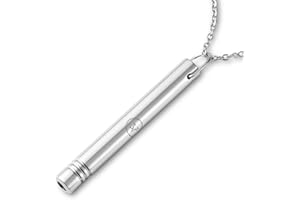 VIGLORY Mindful Breathing Necklace, A Powerful Tool for Anxiety Reduction, Meditation and Inner Peace, Premium Stainless Steel Anxiety Relief Item, Anxiety Jewelry Gifts for Women Men Kids(Silver)