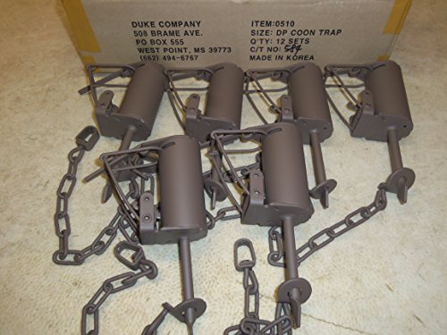6 Duke Powder Coated Dog Proof Raccoon Traps 0510