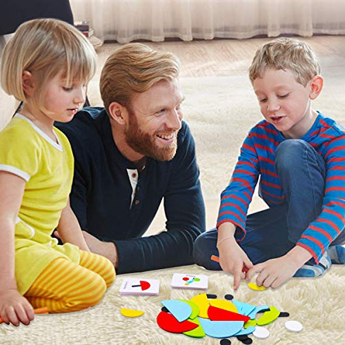 image for WOOD CITY Wooden Pattern Blocks, Animal Tangram Puzzle for Kids, Sorti