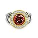Bling Jewelry Sterling Silver Round Simulated Garnet CZ Double Cable Ring