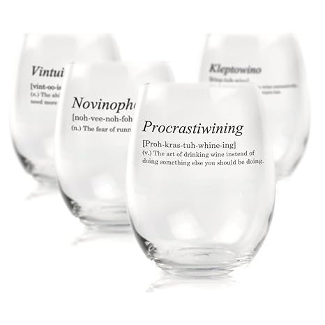 Divertido vino cristal diccionario Set