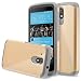 HTC Desire 526 Case, RANZ Grey with Gold Hard Impact Dual Layer Shockproof Bumper Case For HTC Desire 526