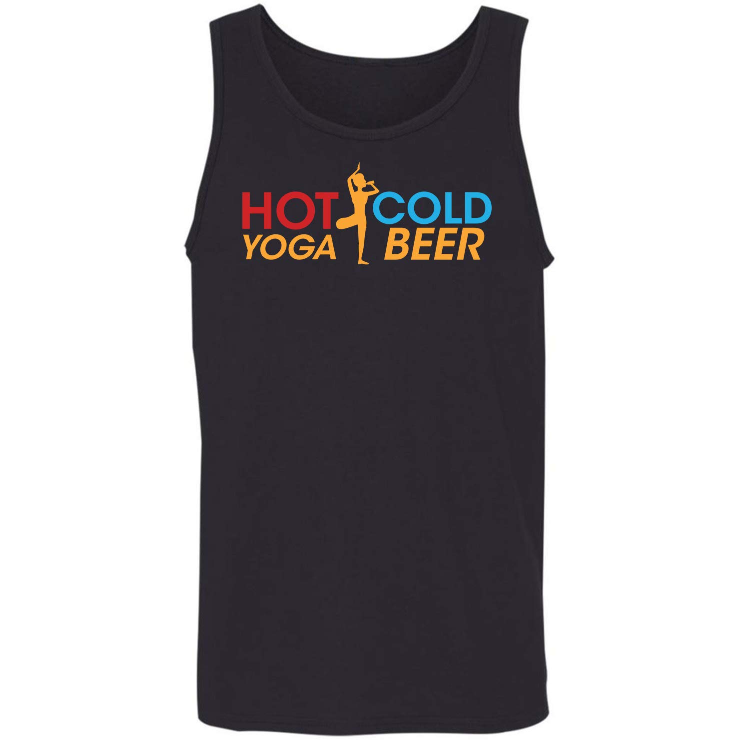Hot Yoga Cold Beer Drinking Fun Gifts Tank Top Shirts