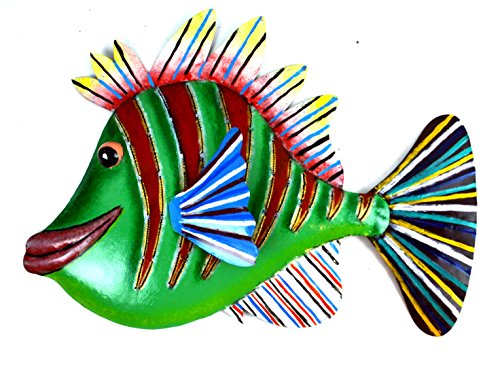 HUGE BEAUTIFUL UNIQUE NAUTICAL METAL FISH WALL