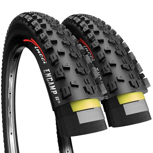 Fincci Bici Copertoni MTB 27.5 x 2.25 - Coppia Pieghevole Nero Pneumatici 57-584 con Antiforatura 1mm - Biciclette Gomme 27,5" per Adulto Donna e Uomo - Imballaggio Accessori per Mountain & E bike