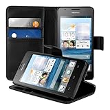 kwmobile Elegant synthetic leather case for the Huawei Ascend G520 / G525 with magnetic fastener and stand function in black