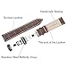Ac Union ACUNION™ Cowhide Leather Watch Strap Push Button Butterfly Deployment Buckle Watch Black Brown (22mm, Brown With Tan Stitch)