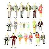 Iceyon 20pcs G Scale Model People Painted Passenger Figures Train Architectural Diorama Miniature Scenery Layout (Mixed Poses 1:25)