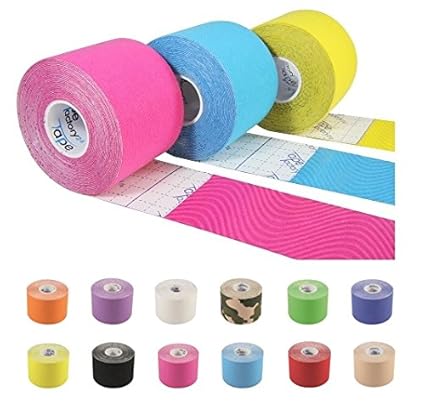 3 ROLLEN PREMIUM KINESIOLOGIE TAPE 5 cm x 5 m - ORIGINAL TAPEFACTORY24 - mit FREIER FARBAUSWAHL, wasserfest, Akutape, Tapen, 