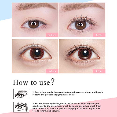 4D Silk Fiber Lash Mascara Makeup, Waterproof Long Curling Natural and Sweat-Proof is not Blooming Makeup Beauty Long Lasting Glamorous Eye Makeup-No Clumping, No-Hassle Removal
