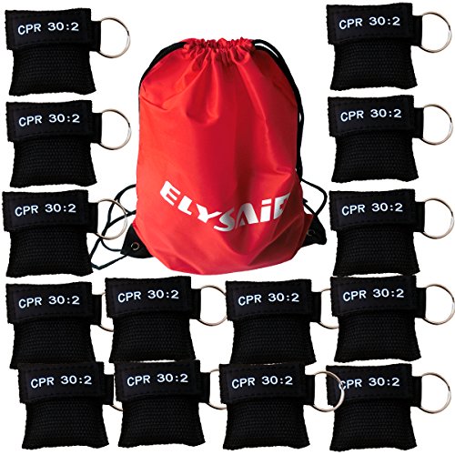 100 CPR Barrier with Keychain Cpr Face Shield Aed Black Pouch Cpr 30:2