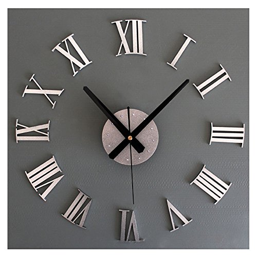 Elegant modern frameless large 3d diy wall clock kit de…