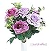 AmyHomie Artificial Flowers, European Artificial Roses, Silk Rose for Decorating, Silk Flower for Wedding, a Bunch/Pack (Purple)