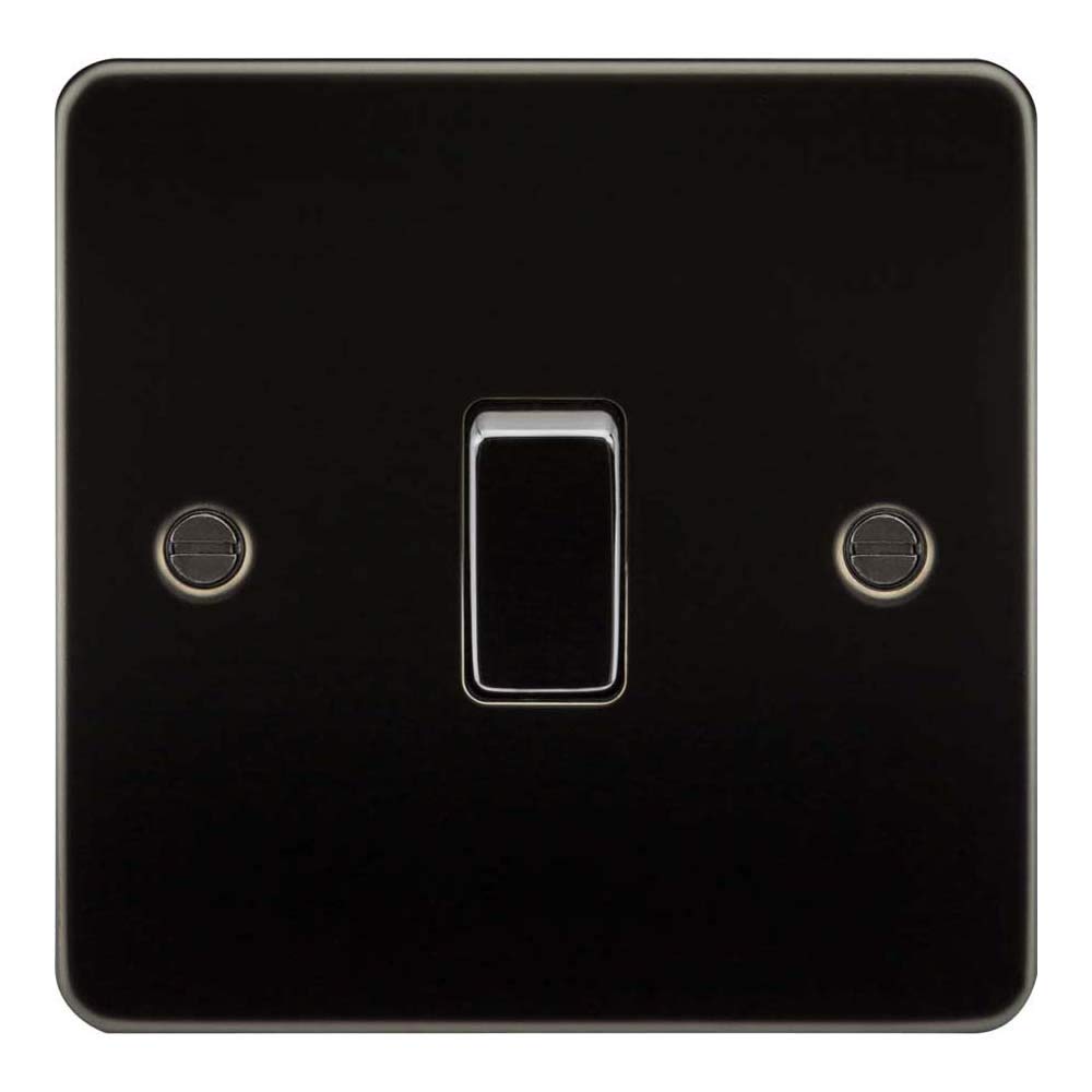 Knightsbridge FP2000GM Plat FPAV2000GM Flat Plate 10A 1G 2 Way Switch-Gunmetal, 230 V โ image 1