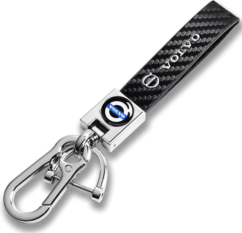 Q1 TECH, Genuine Leather Car Logo Keychain Suit for Volvo