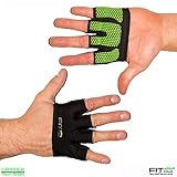 The Gripper Glove | Fit Four Callus Guard Fitness Gloves for WODs, Weightlifting & Cross Training Athletes - Enhanced Silicone Grip Palm (Green, Small)