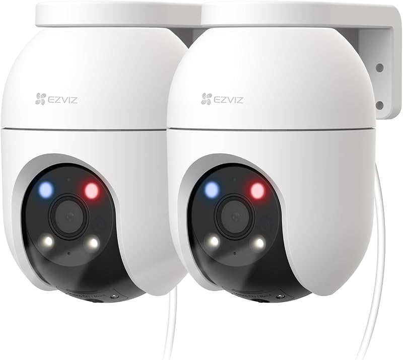 5MP(3K) 2PK Caméra de Surveillance Extérieur WiFi à 360° C8c 5MP